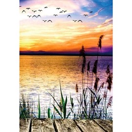 5D DIY Diamond Painting Kits, Diamond Painting Pictures Full Drill, Diamond Rhinestone Crystal Embroidery Canvas Pictures Painting by Numbers for Children Adults Decorations - Sunset