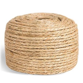 Sisal Rope for Cat Tree Repairing 33 FT, 1/4 inch (6mm) Diameter Sisal Rope for Cat Scratching Post Replacement, DIY Cat Scratcher, Brown