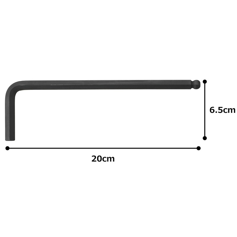 TONE BPLB-12 Long Ball Point L-Shaped Wrench, 3/8 inch Wide