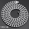 VEXXS Cuban Chain Necklace,Flat Curb Chain for Men, 10/12mm 18K