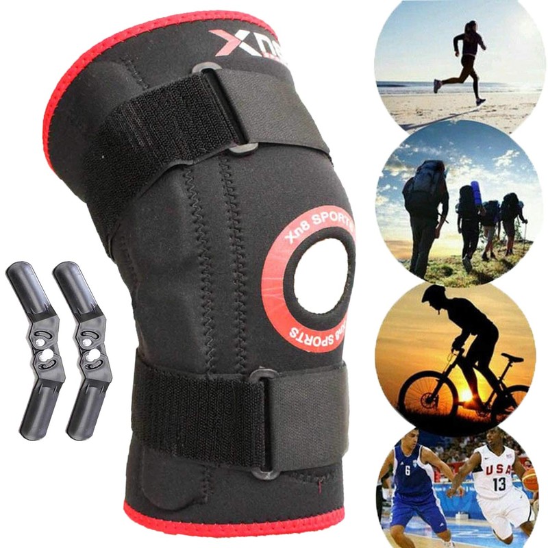Knee Support Hinged Brace Adjustable Neoprene Elasticated Support Sleeve Open