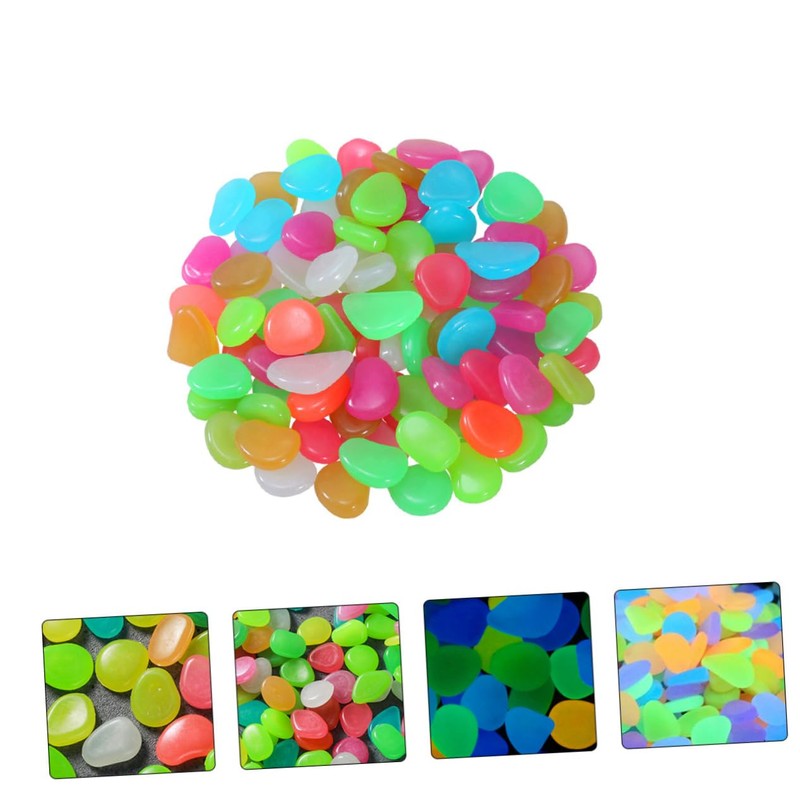 Levemolo Glow in Dark Garden Pebbles 400pcs Aquarium Stones Fish