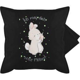 Cushion Cover – Easter Cushion – I Like You Full Carrot – Easter Bunny – 50 x 50 cm – Black – Cushion Easter Cushion Cover Easter Gifts Easter Item Covers Easter Gift for Parents Easter Motif
