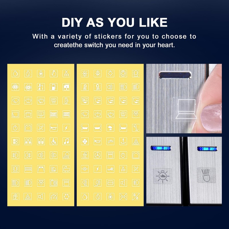 Xhtechnology Marine Boat Rocker Switch Panel,Waterproof 4 Gang Multi-Function Toggle