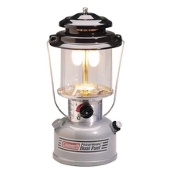 Coleman Powerhouse Dual Fuel Lantern Shines up to 800 Lumens, 2-Mantle Lantern Uses Coleman Liquid Fuel or Gasoline with Adjustable Brightness, Carry Handle, Mantles, & Funnel Included