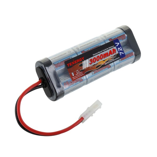 Tenergy 7.2V Battery Pack High Capacity 6-Cell 3000mAh NiMH Flat Battery Pack, Replacement Hobby Battery for RC Car, RC Truck, RC Tank, RC Boat with Standard Tamiya Connector