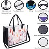 JIATEMET Large Canvas Travel Tote Bag for Women, Floral Shopping