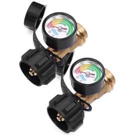 DOZYANT Propane Tank Gauge Level Indicator Leak Detector with Type 1 Connection (2 Pack), Gauge for Propane Tanks 5lb-40lb Universal for BBQ Gas Grill, Cylinder, RV Camper, Heater and More Appliances
