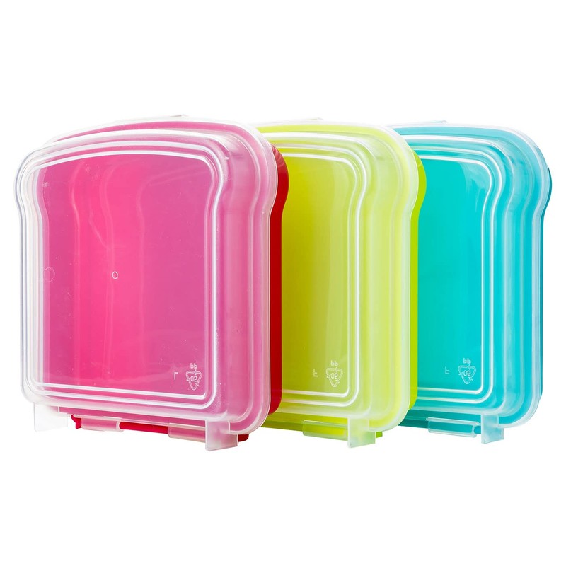 QILZO® Pack of 3 Units Sandwich Holder, Lunch Holder, Snack