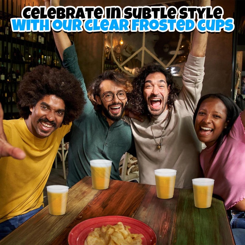 Fun Express 16 oz. Clear Frosted Plastic Cups - 50