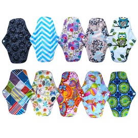 10Pieces 10Inch Reusable Washable Menstraul Pads Sanitary Pads