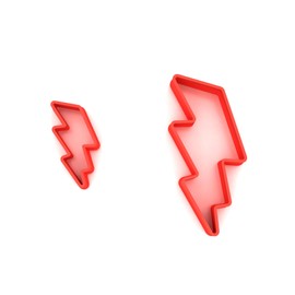 Custom Cutters Lightning Bolt Shape Cutters | Mini/Small Plastic Cutter for Baking, Fondant, Clay, Pastry, Icing, Jewellery (3CM + 5CM)