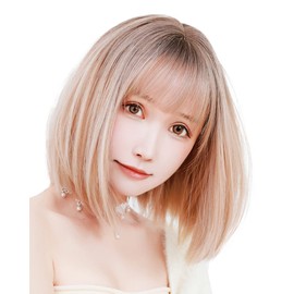 TefuRe D-3111-BkBe Fujitatsu Fashion Wig Bob Short Wig Net Girly Flat Bob Black/Beige