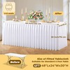 White Polyester Table Cloths for Rectangle 4 Foot Tables, 1