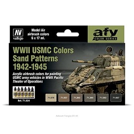 Vallejo VAL71624 Farb Tarnung AV Model Air Set-WWII USMC Colors Sand Patterns 1942-1945