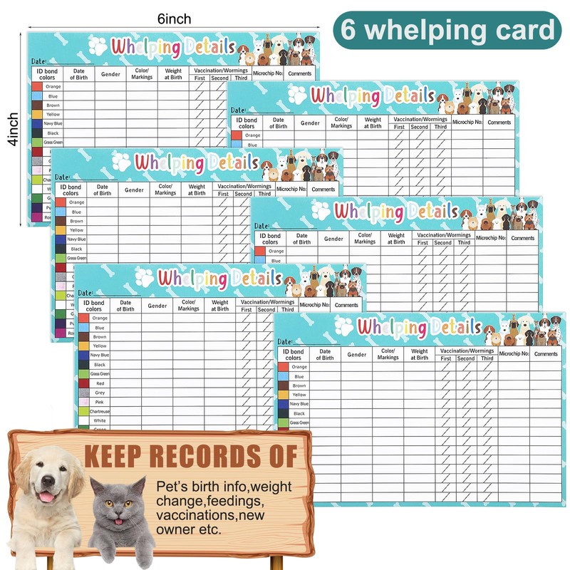 Newtay 62 Pcs Puppy Kitten Whelping Kit Include 4 Puppy