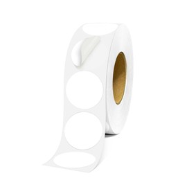 WANSTE 1000PCS White Circle Dot Labels, 1 inch Round Stickers Roll, Easy Peel Color-Coding Labels for Organization and Marking,Permanent Adhesive Blank Labels