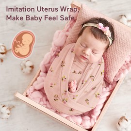 momcozy Baby Swaddling Cloth, Muslin Cloth, 120 x 120 cm, Set of 4, Muslin Nappies Made of Cotton and Bamboo, Organic Cotton Swaddling Cloth, Baby Swaddle Blanket, Flower