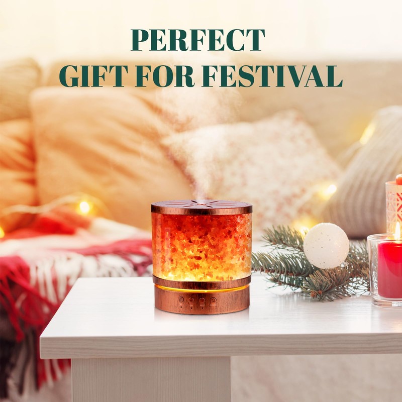 BWJBSW Essential Oil Diffuser Himalayan Salt Lamp Combo 400ml Ultrasonic