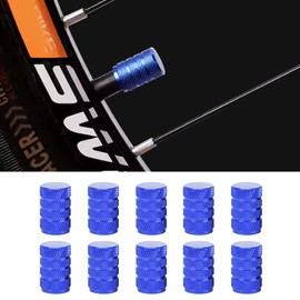 Honibaoto 10 PCS Car Tire Valve Stem Caps, Aluminum Tire Air Cap Set, Dust Proof & Corrosion Resistant Stem Covers, Car Accessories for SUV Bike Bicycle Truck Motorcycle (Blue)