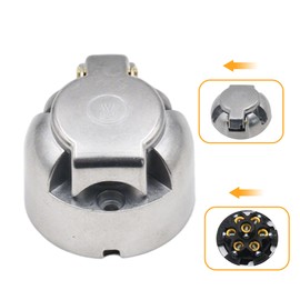 7 Pin Heavy Duty Trailer Connector Socket Heavy-Duty Round Wiring Socket 12V Tow-MG