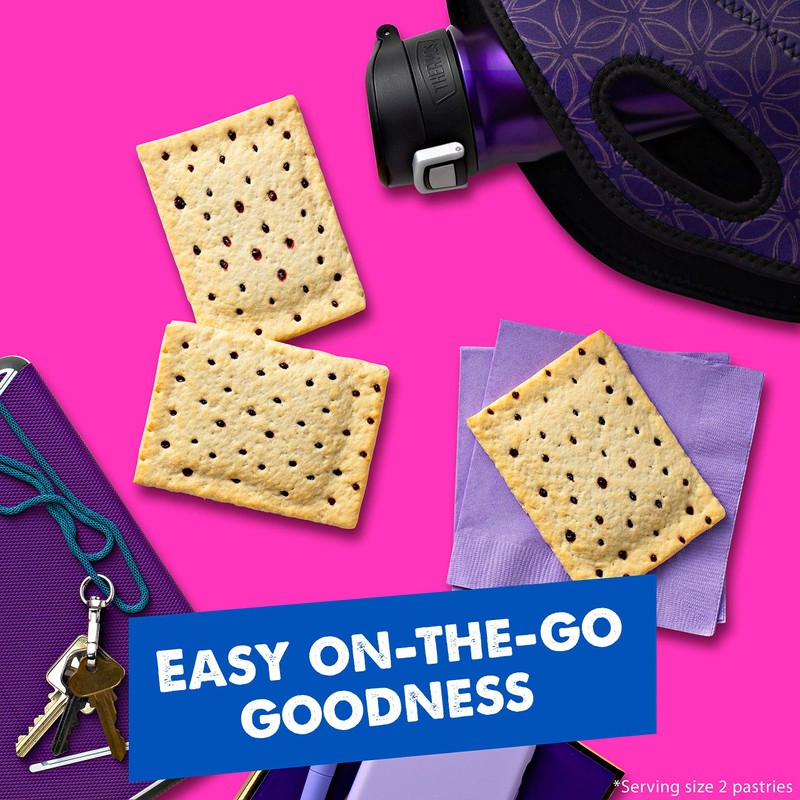 Pop-Tarts, Breakfast Toaster Pastries, Unfrosted Blueberry, Proudly Baked in the