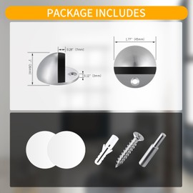 TOPTAKE Floor Door Stop - Robust Floor Mount Door Stop for Commercial and Outdoor Use - Easy to Install No Drill Door Stopper - Door Stop Floor Mount (Silver Black-1PACK)