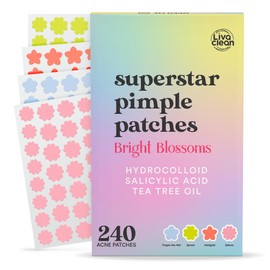 LivaClean 240 CT Cute Pimple Patches for Face w/Salicylic Acid & Tea Tree, Hydrocolloid Acne Patches Cute Flower Pimple Patches for Healing, Cute Face Stickers, Zit Patch