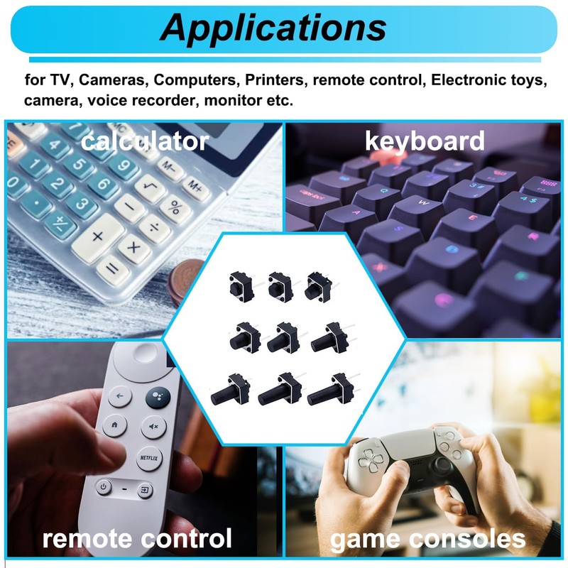HAXIHA 250 Pieces 10 Values Micro Momentary Tactile Push Button