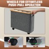 Toilet Paper Holder with Wheel Bamboo Toilet Paper Storage with