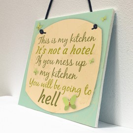 RED OCEAN Shabby Chic Humorous This Is My Kitchen Plaque Kitchen Sign Vintage/Retro Wall Gifts