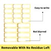 Gold Labels Stickers, Removable Blank Labels Gold Border, Self-Adhesive Rectangular