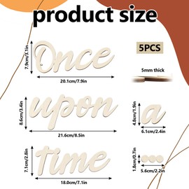 1 Set of Once Upon a Time Sign Wooden Reading Corner Decor Wall Nursery Decor Sign for Eading Library Corner Nook Kids Room Bookshelf Home Decor Diy Decoration