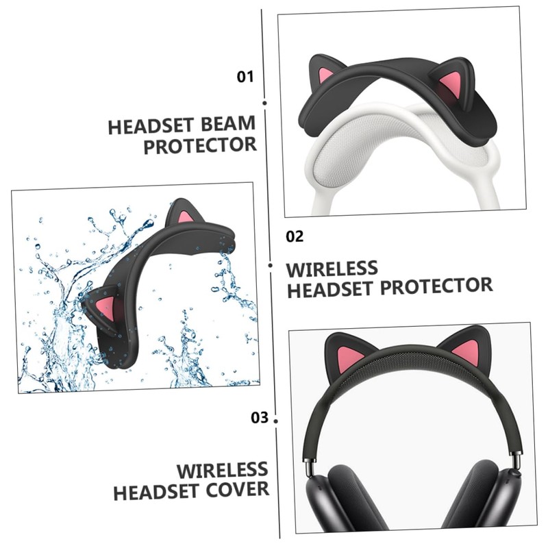 Operitacx Adorable Cat Ear Headband Cover for Headset Beam Protector