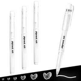 3 Pack White Gel Pens for Black Paper 1mm White Fine Liner Art Pen Ballpoint Pen Highlighter Archival Gel Ink Rollerball for School Artists Drawing Sketching Writing Illustration Coloring Books