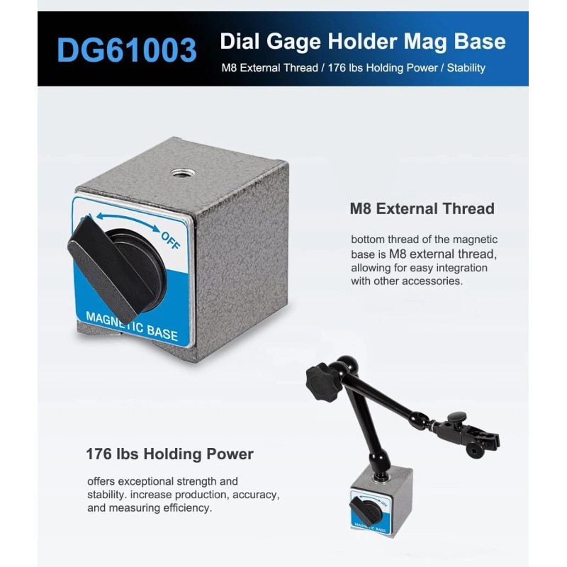 For Noga DG61003 Dial Gage Test Indicator Holder Magnetic Base