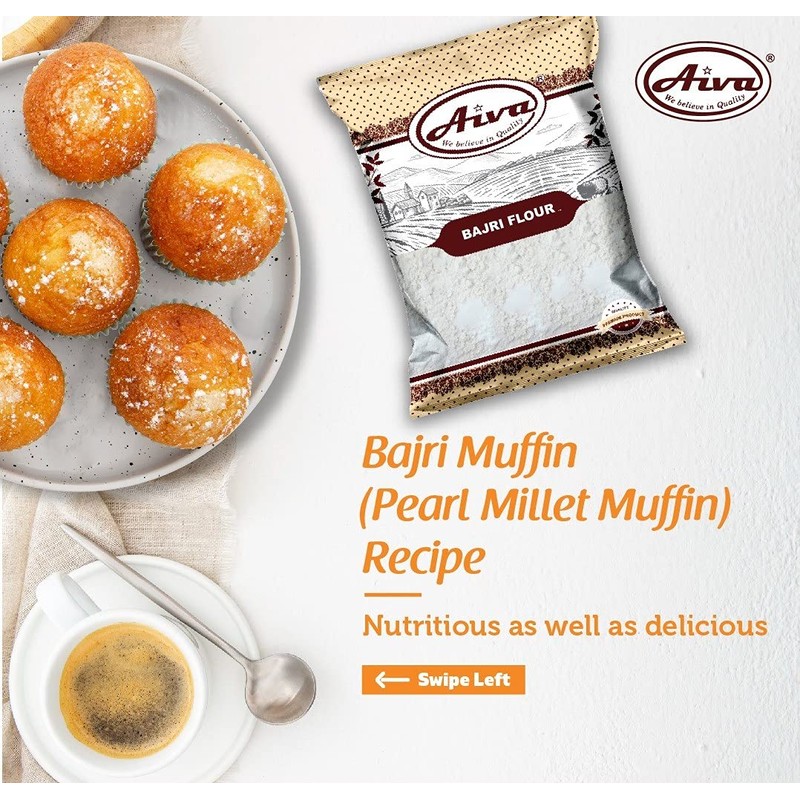 AIVA Pearl Millet Flour | Bajri Flour 2 Pound Bajra