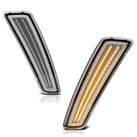 VIPMOTOZ Full LED Chrome Front Side Marker Lights Compatible With 2008-2009 Pontiac G8 2011-2017 Caprice PPV Police Chrome Housing Clear Lens Direct Replacement Left & Right Side Pair Set