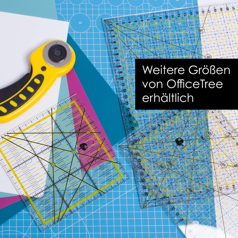 OfficeTree Dressmaking Ruler 30 x 15 cm Patchwork Ruler for