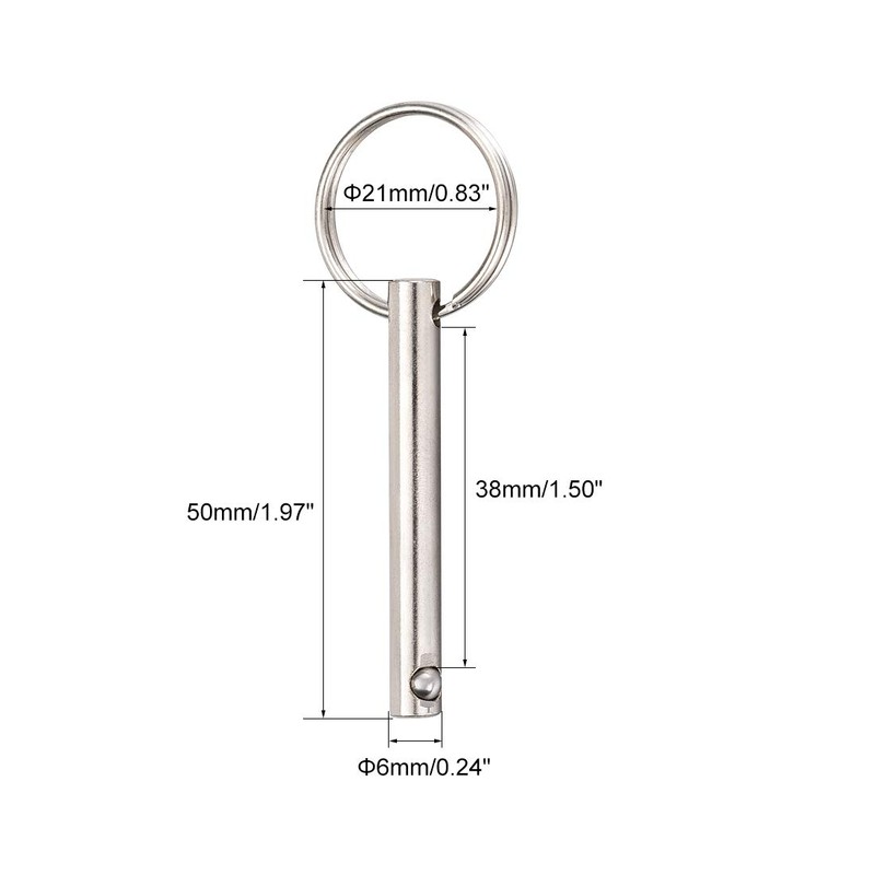 sourcing map Quick Release Pin 6mmX50mm Marine Hardware for Boat
