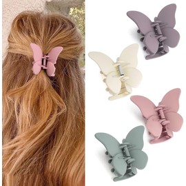 Butterfly Hair Accessories - 2.7" Claw Clips for Women, Matte Medium Hair Clips for Thick or Thin Hair, Cute Girls' Hair Clips (Style 1, One size)