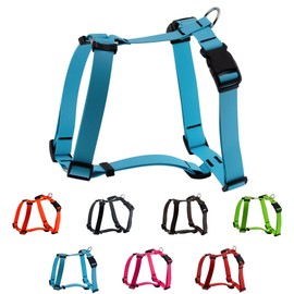 LENNIE BIOTHANE Waterproof Adjustable H Harness Dog Harness Lead Harness Medium Cyan/Turquoise
