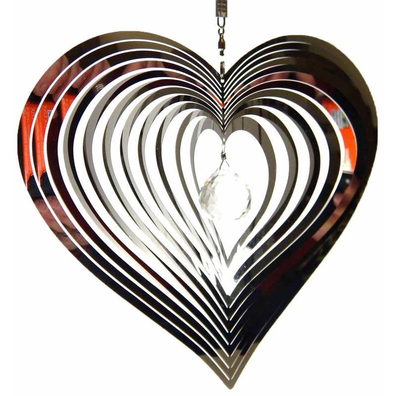 Hanging Stainless Steel Garden Wind Spinner Sun Catcher Crystal -