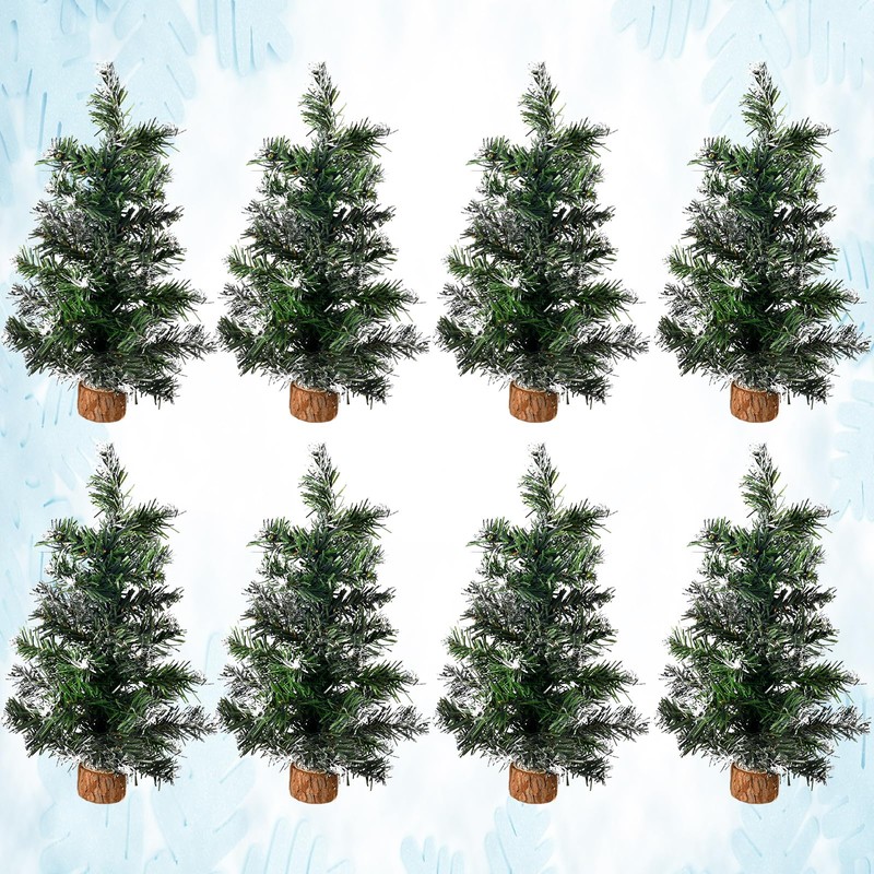 8 Packs Tabletop Mini Christmas Tree Small Christmas Tree Artificial