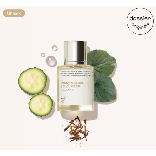 Dossier SMOKY MEZCAL & CUCUMBER Eau de Parfum. Size: 50ml