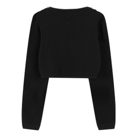 Bolerose Girls Long Sleeve Floral Lace Bolero Cardigan Kids Shrug, black