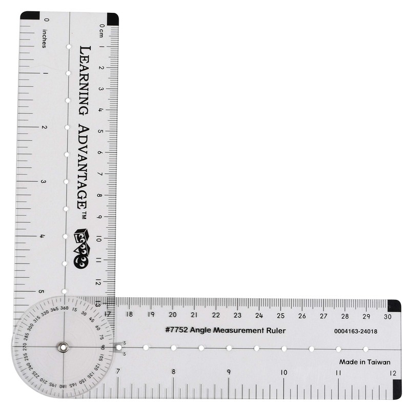 LEARNING ADVANTAGE-7752 Angle Measurement Ruler - Clear, Flexible and Adjustable