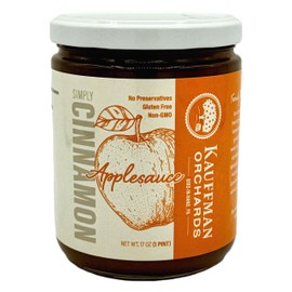 Kauffman Orchards Simply Cinnamon Applesauce, No Sugar Added, Made in Small Batches, 17 Ounce Jar