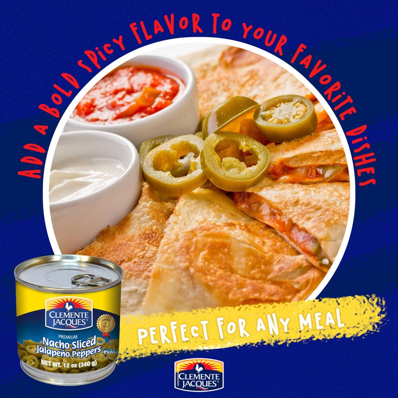 Clemente Jacques Nacho Jalapeno Peppers, Sliced Spicy Jalapeno, 12 oz