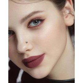 CM Crareesi Mania Nose Screw G23 Solid Titanium Nose Piercing Ring Silver/Black 20G Footprint S-shaped Nose Pin Black Nose Jewellery, Titanium